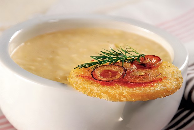 Сырный крем-суп с гренками