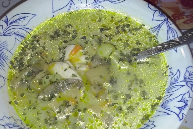 Сырный суп с грибами