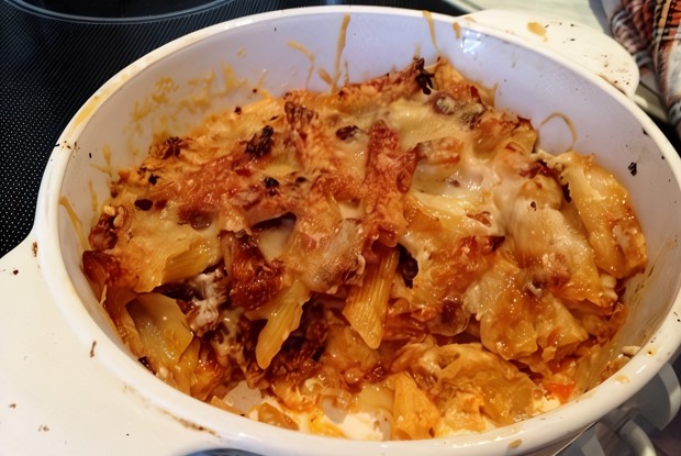 Сырно-мясная запеченная паста