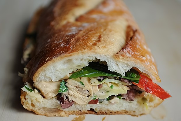 Сэндвич с тунцом, артишоками и паприкой