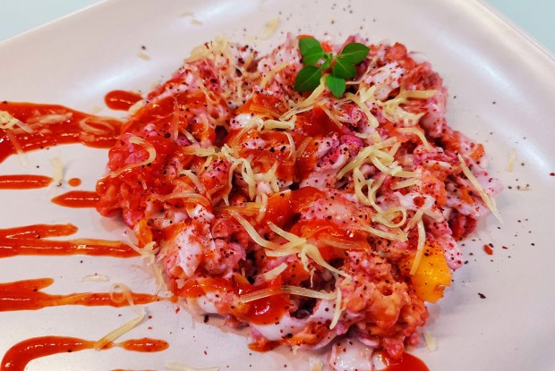 Скрэмбл со свекольным соком