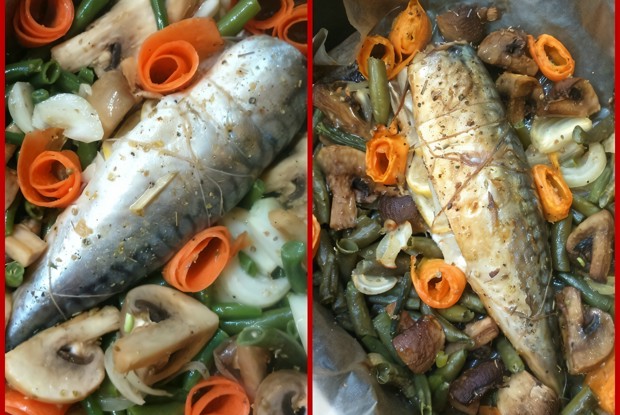 Скумбрия с овощами