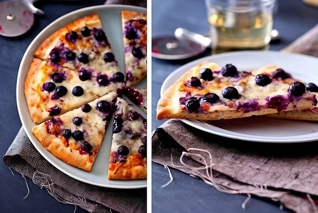 Сладкая черничная пицца