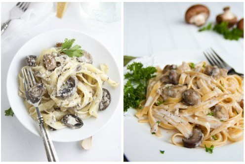 Сливочная паста с консервированными шампиньонами