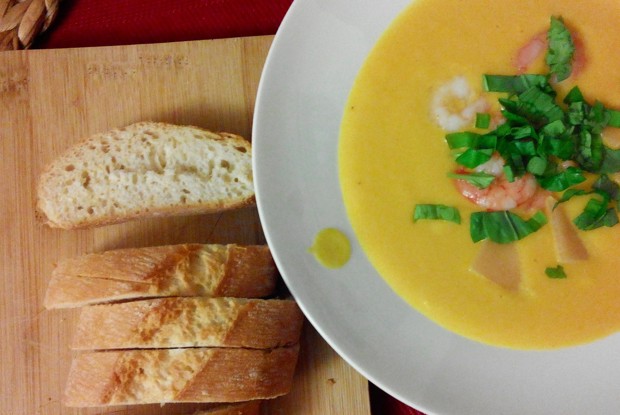 Сливочный суп-пюре из тыквы с имбирем