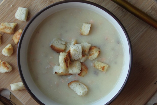 Сливочный суп-пюре с семгой