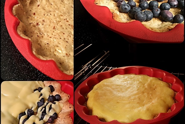 Сливочный торт с голубикой