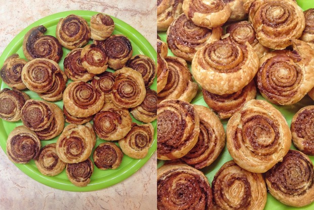 Слойки с сыром или с корицей