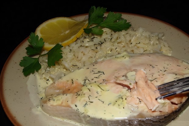 Сочная семга в сливочном соусе