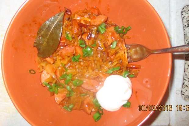 Солянка с сосисками