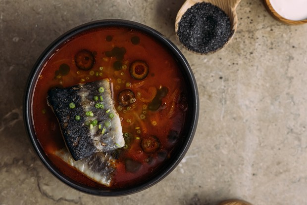 Солянка со стерлядью