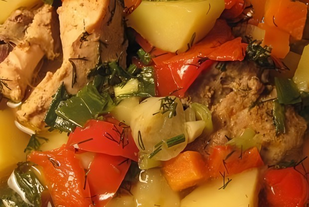 Соте с курицей и грибами