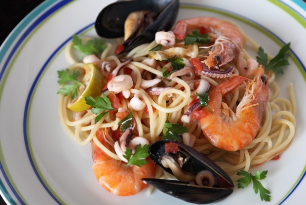 Спагетти с морепродуктами