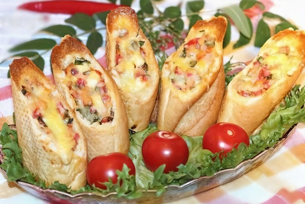 Стаканчики хлебные из багета