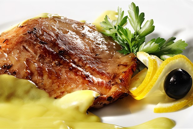 Стейки из лосося на гриле с травяным соусом из мяты и базилика