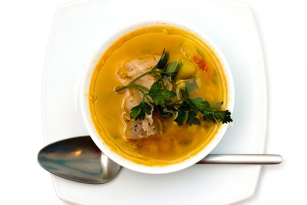 Суп бозартма из баранины с луком и зеленью