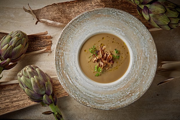 Суп из артишоков и баклажанов