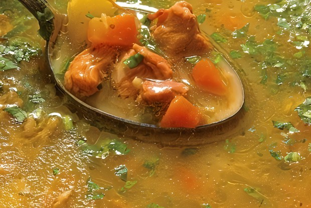 Суп из баранины «Пити» с шафраном и мятой