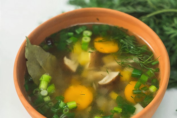 Суп из белых грибов с репой