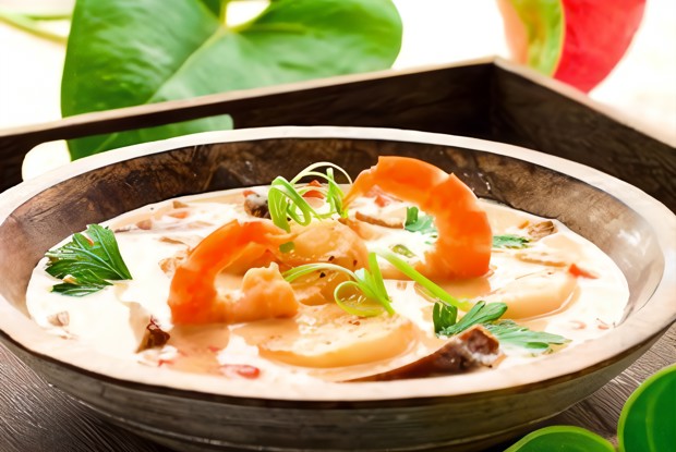 Суп из дыни с креветками