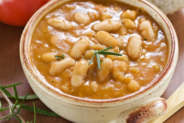 Постный суп из фасоли