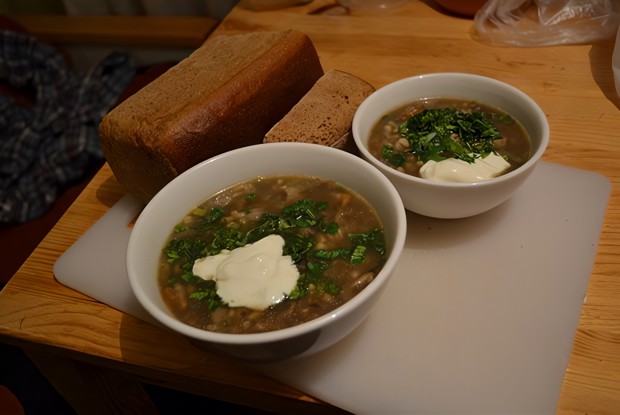 Суп из шампиньонов с перловкой
