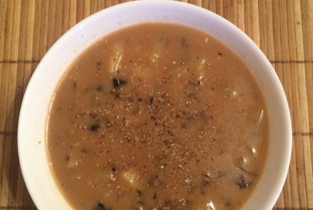 Суп из сушеных грибов с плавленым сыром