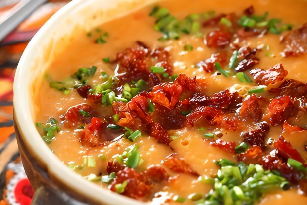 Суп из тыквы баттернат и бекона