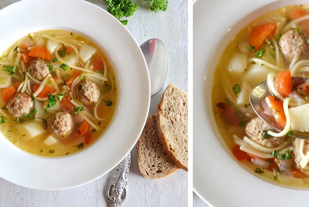 Суп-лапша с фрикадельками