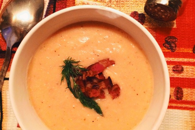 Суп-пюре гороховый с беконом