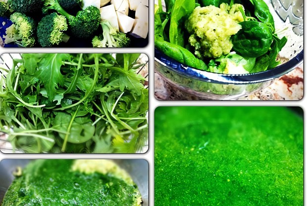 Суп пюре из брокколи, корня сельдерея и салатной зелени