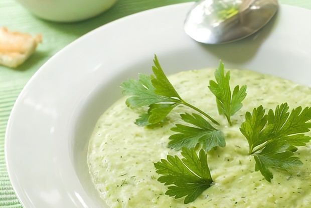 Суп-пюре из рыбы и кабачков