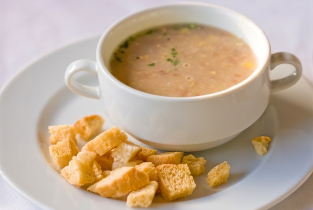 Суп с куриной печенкой