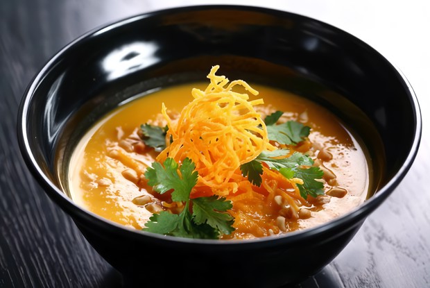 Суп с морковью и миндалем