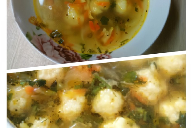 Суп с сырными клёцками