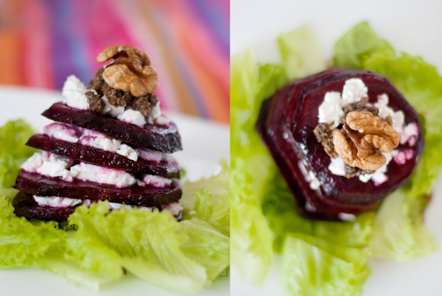 Свекольный мильфей с фетой