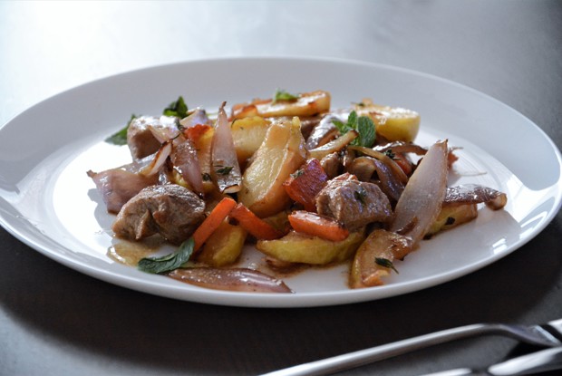 Свинина в соевом соусе с овощами