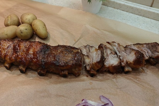 Свиные ребра барбекю в духовке