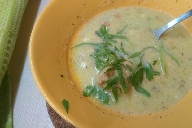 Сырная похлёбка с пшеном и курицей