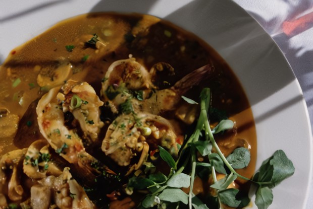 Тайский зеленый карри с креветками