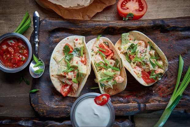 Такос с креветками