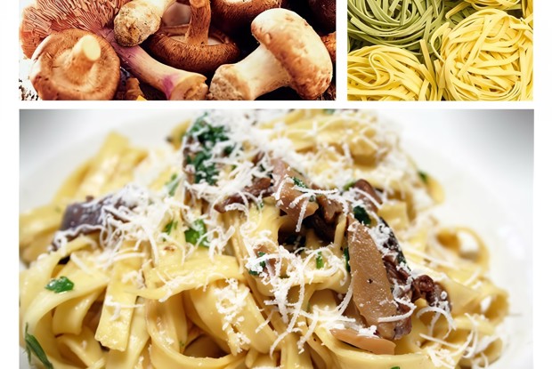 Тальятелле с грибами и лимоном