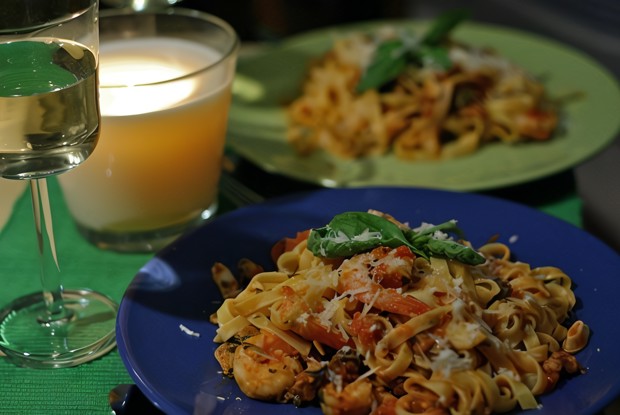 Тальятелле с морепродуктами