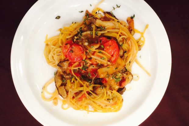 Тальятелли с белыми грибам и трюфельным маслом