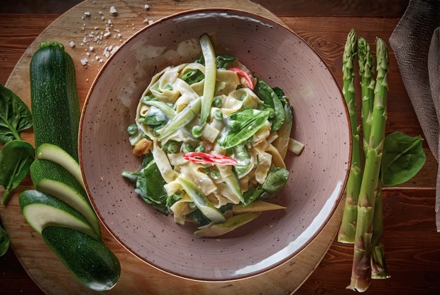 Тальятелле с зелеными овощами от ресторана «Тарантино»