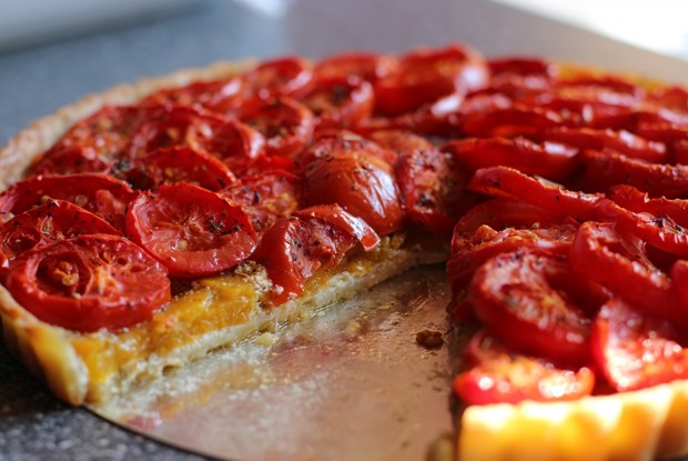 Тарт с помидорами и тыквой