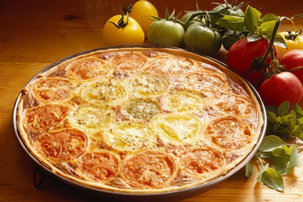 Тарт с томатами и сырным кремом по-итальянски