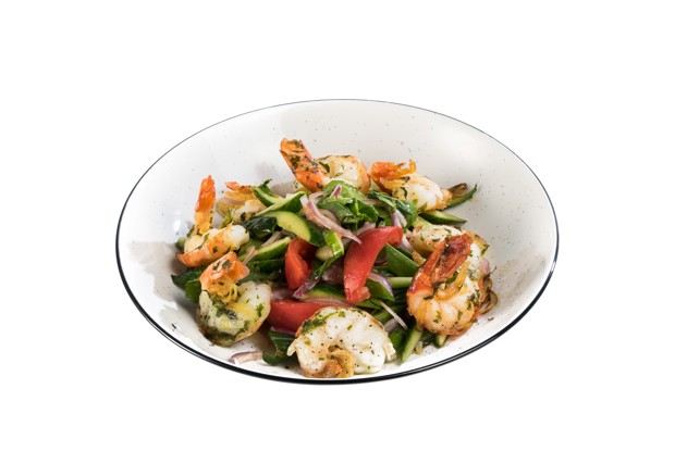 Тайский салат с пресноводными креветками