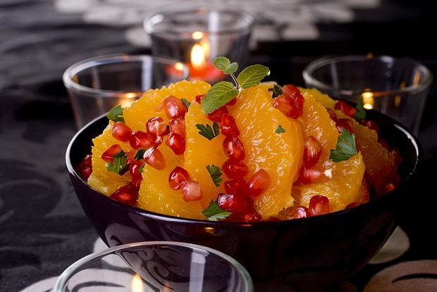 Теплый салат с апельсинами