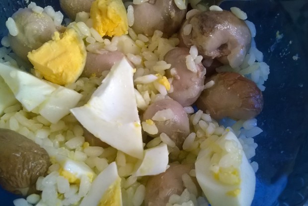 Теплый салат с почками кролика